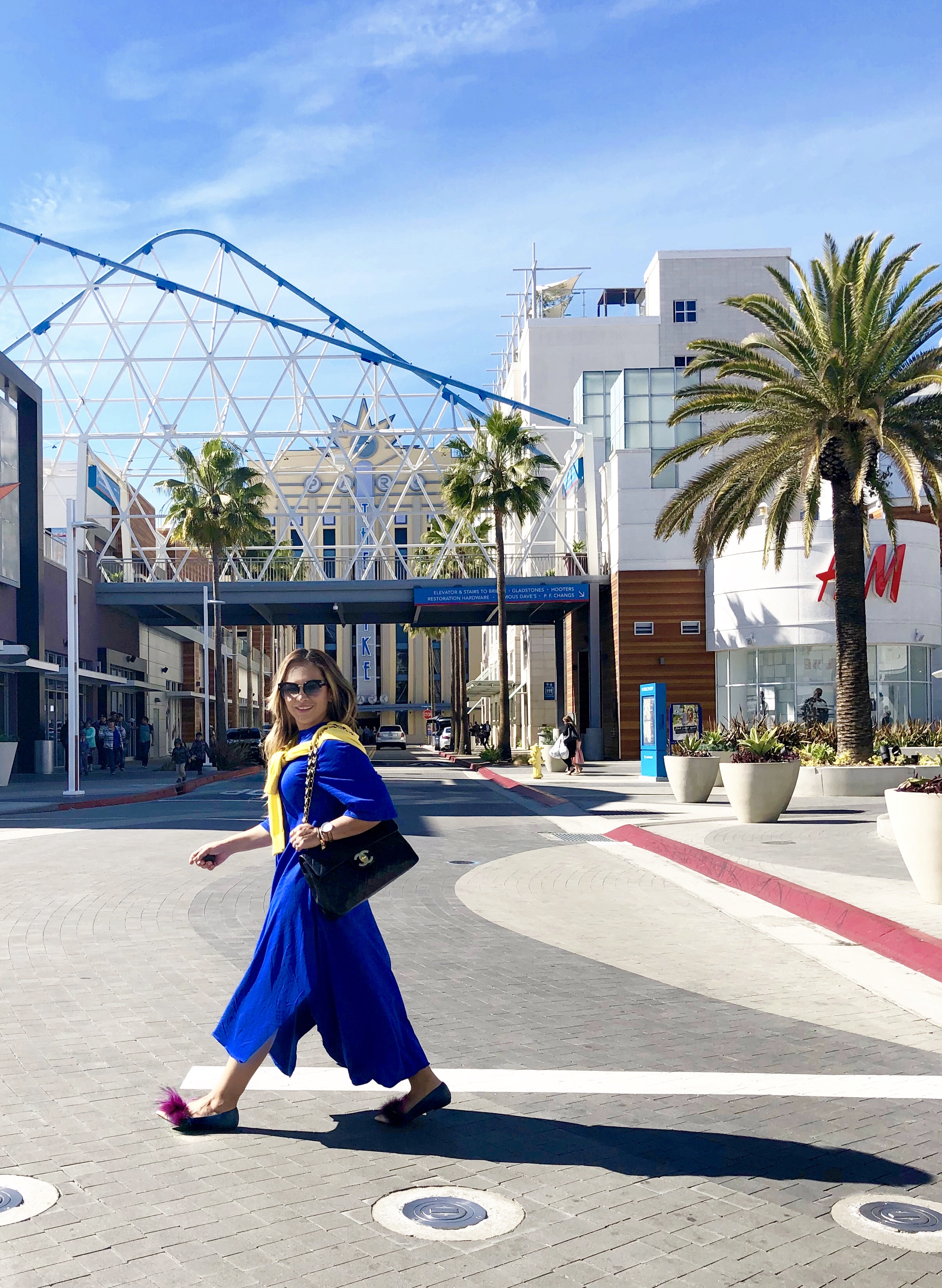 BLUE DRESS CHANEL BAG FENDI SHOES Long Beach THE PIKE