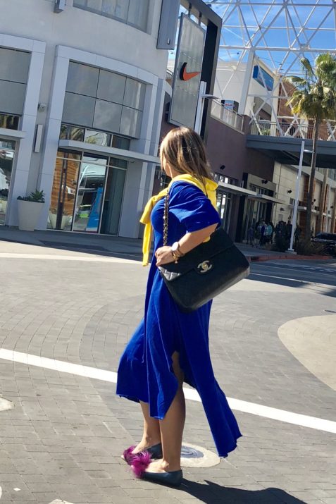 BLUE DRESS CHANEL BAG FENDI SHOES Long Beach THE PIKE