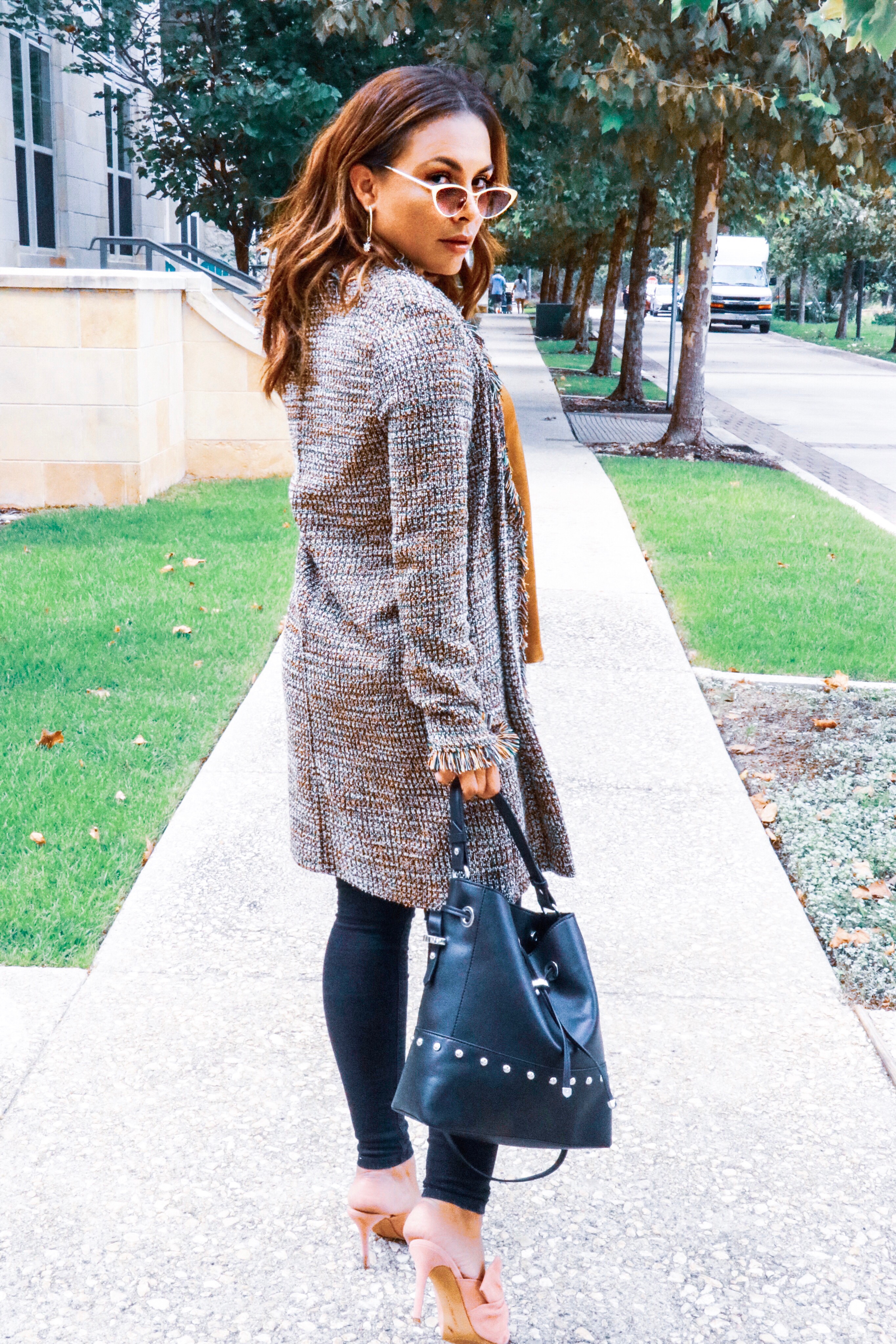 zara fall tweed coats lizostyle